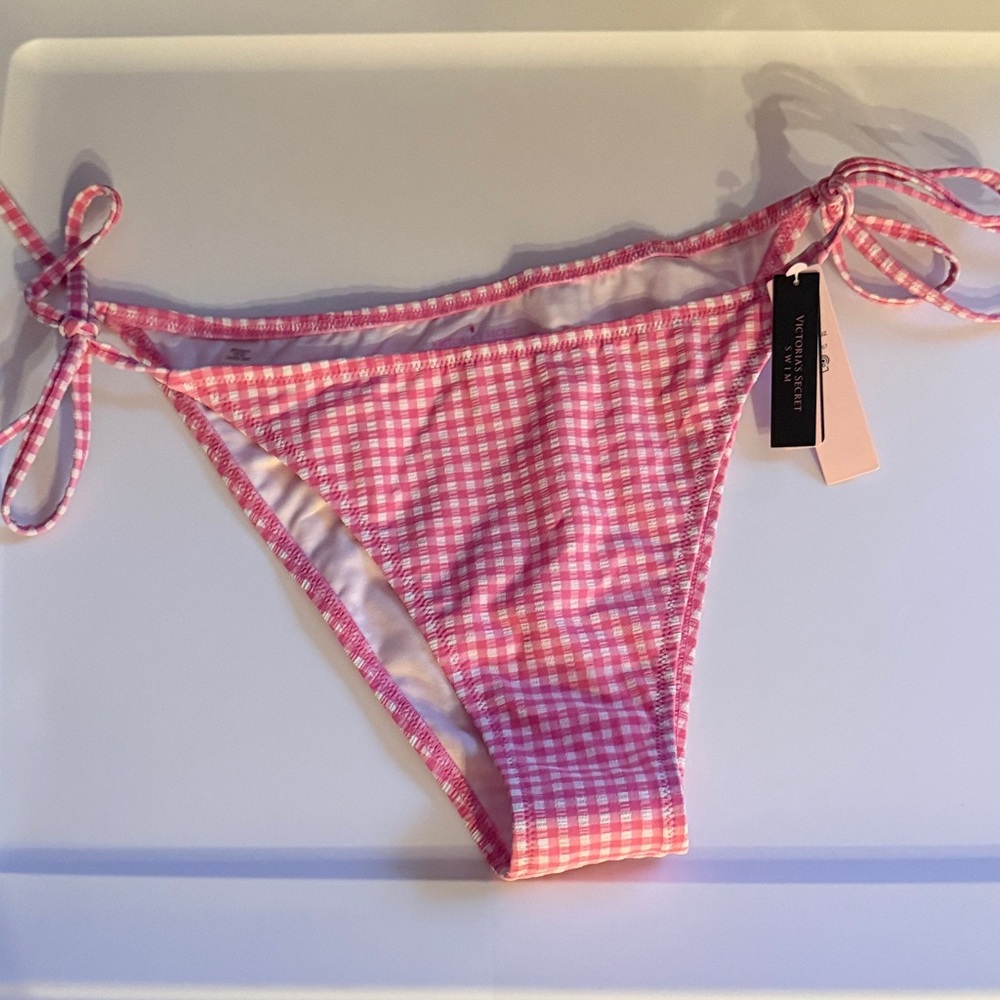 Victoria's Secret Pink Gingham Tie-Side Bikini Bottoms